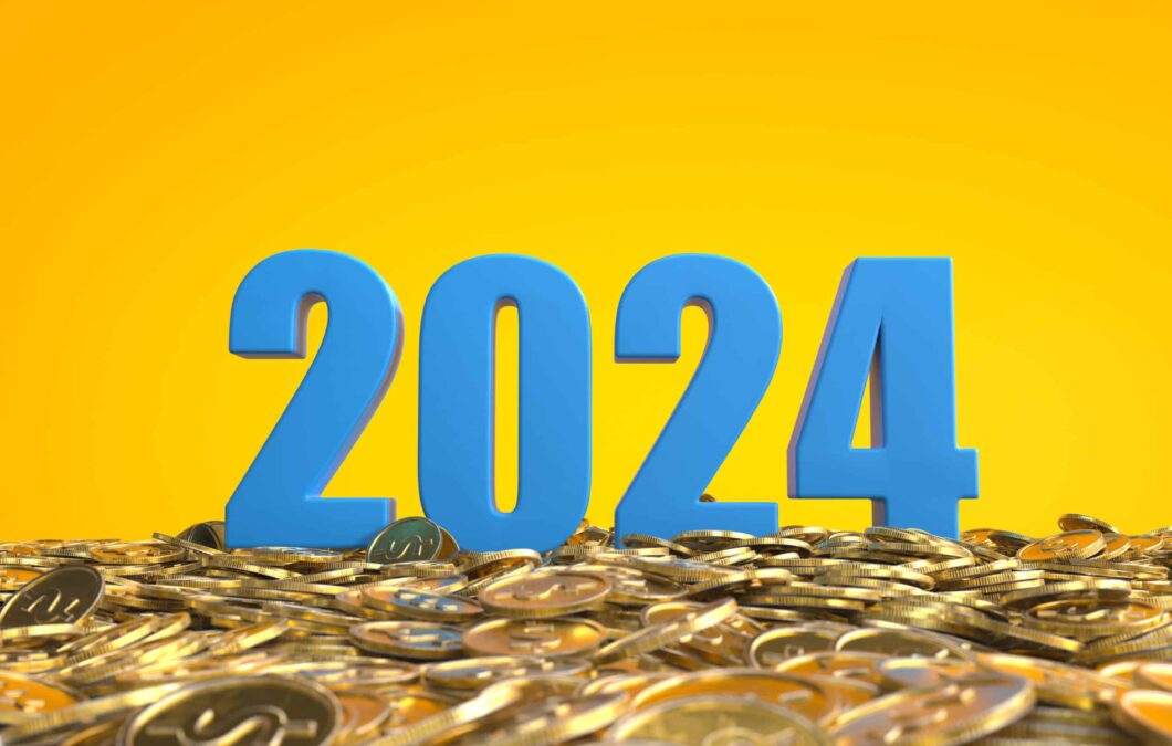 number 2024 rise from pile gold coins business concept scaled e1705945809537