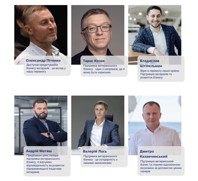 Інвестори в цінні папери для бізнесу ветеранів